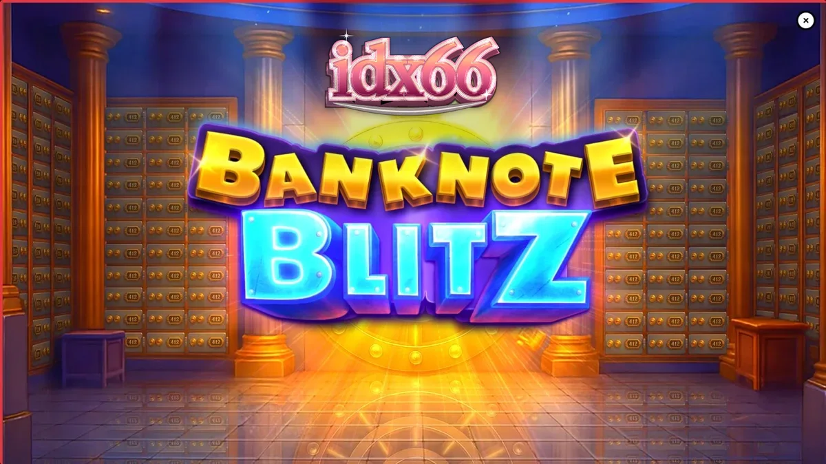 Tampilan antarmuka slot Banknote Blitz dengan tema brankas bank mewah